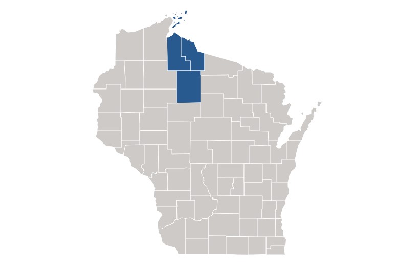 Map image of Northern WI