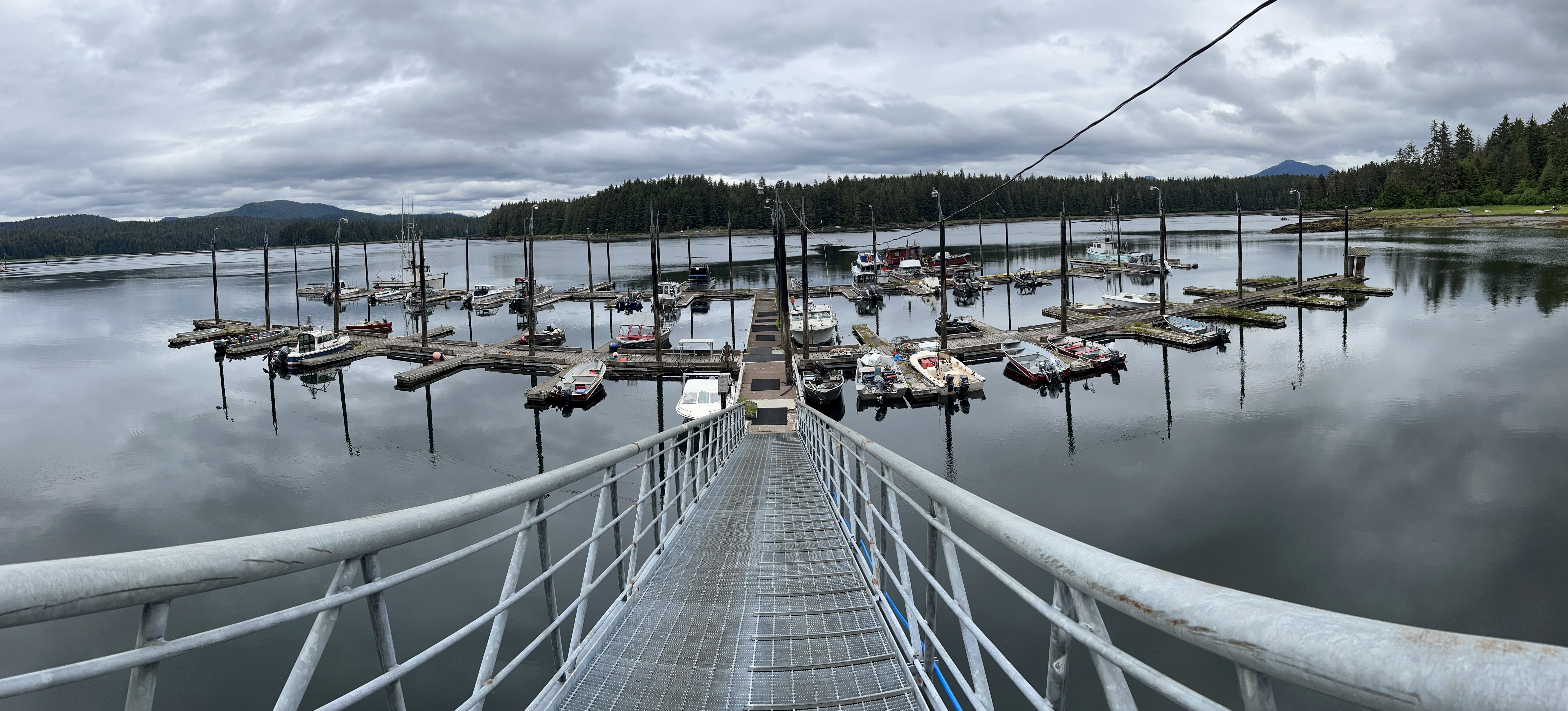 Image of small boat harbor in Angoon, AK