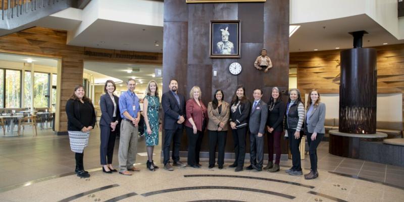 Image of people posing after the press conference Press conference announcing the USDA Broadband Grant