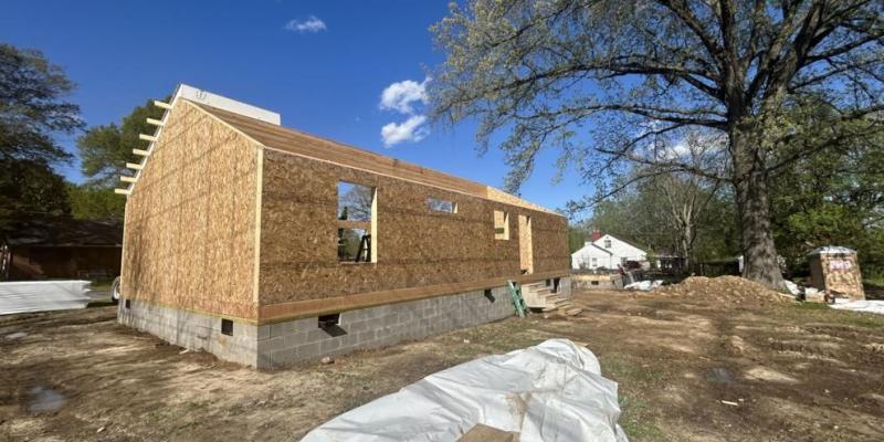Photo of new construction home in construction